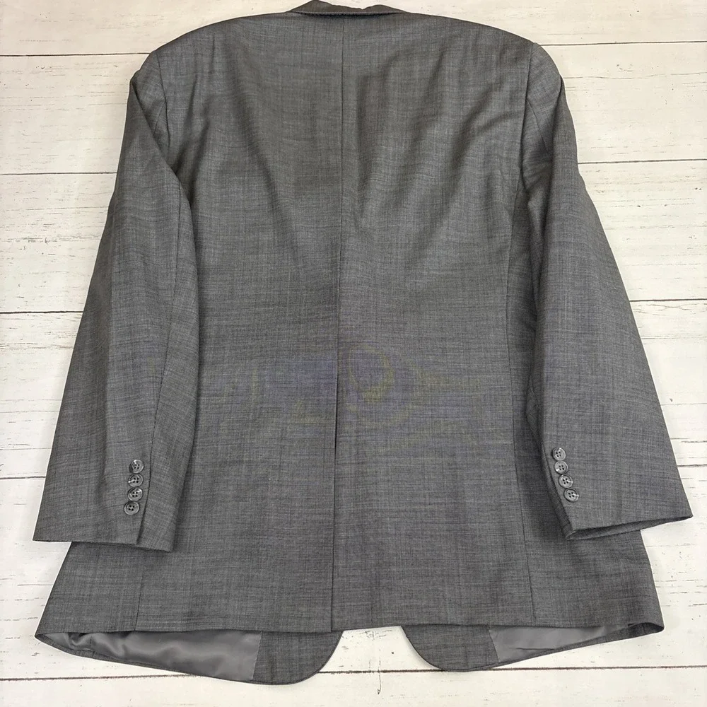 Hart Schaffner Marx Suit Gray Solid 46L 40W 30I